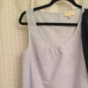 Blue and white striped tank top